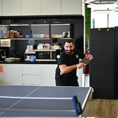 A break at the table-tennis table